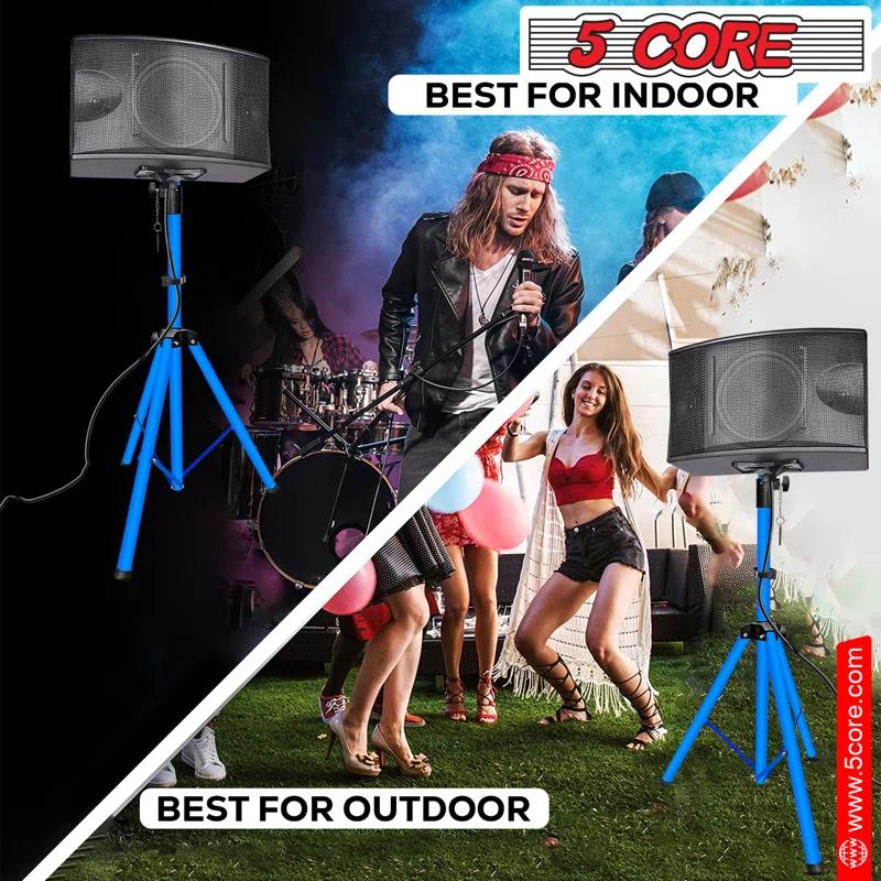 Arlmont & Co. 5 Core Speaker Stand Height Adjustable PA DJ Tripod Studio Monitor Stands w 35mm Compatible Insert