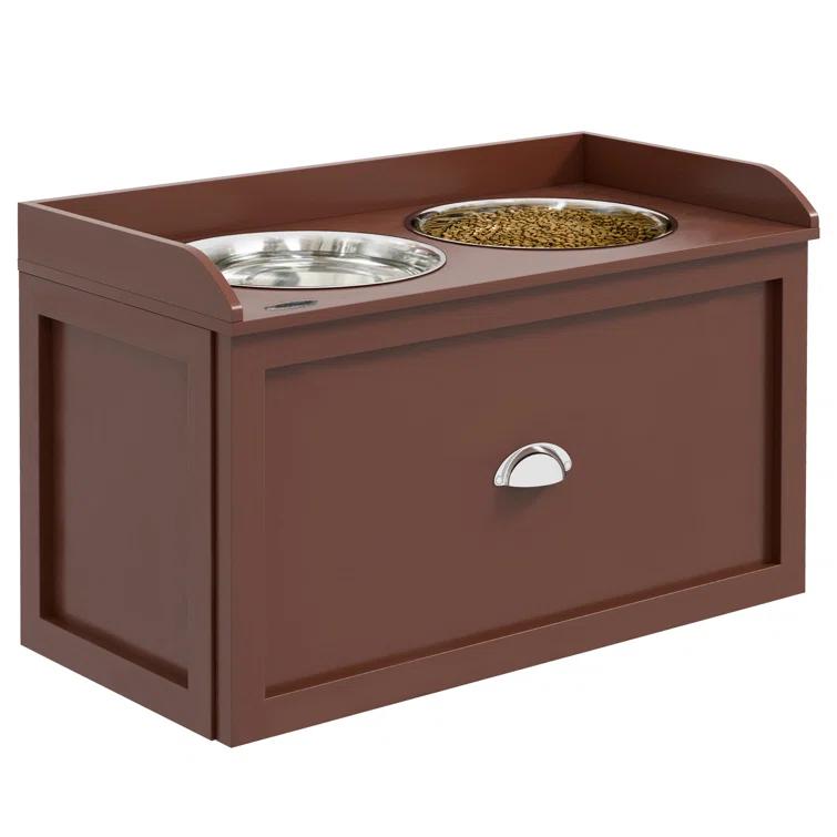 Pawhut 8.48 Cups Elevated Feeder