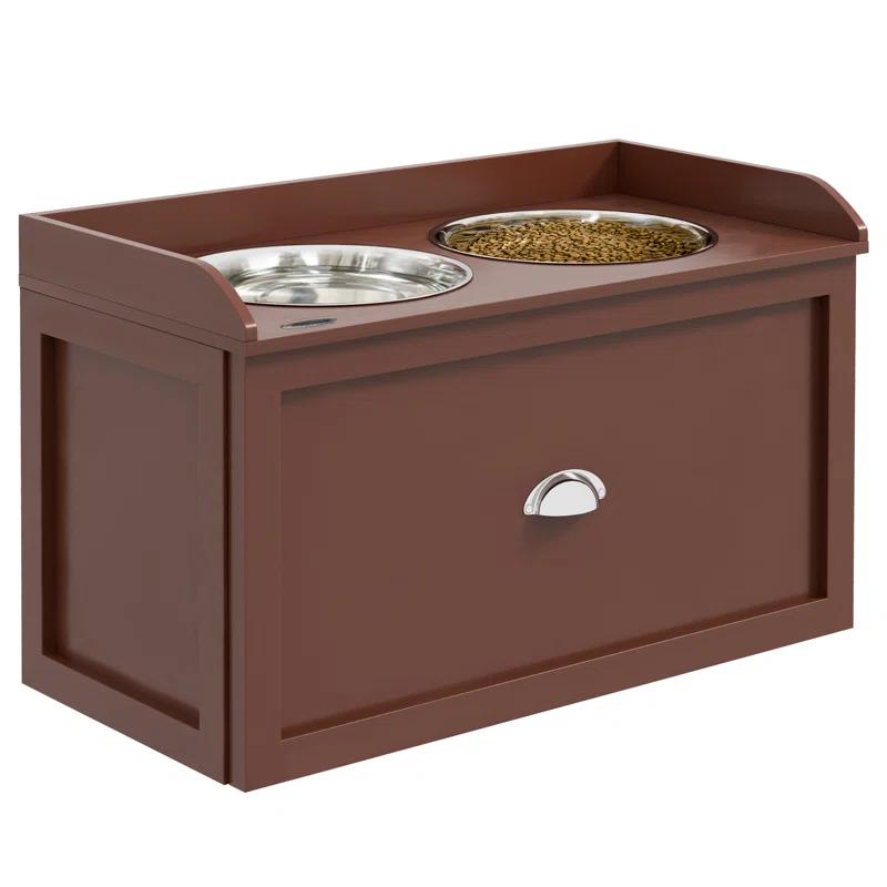 Pawhut 8.48 Cups Elevated Feeder