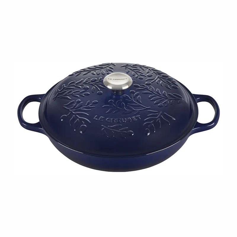 Le Creuset Signature Enameled Cast Iron Olive Branch Collection with Embossed Lid