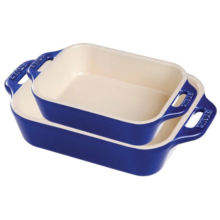 Staub ® Dark Blue 2-Piece Rectangular Baker Set