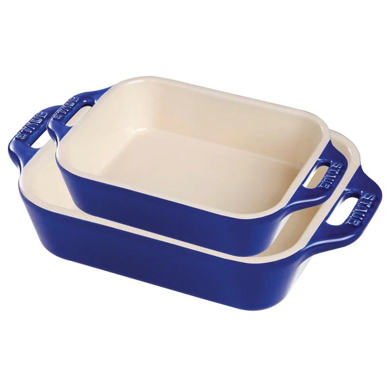 Staub ® Dark Blue 2-Piece Rectangular Baker Set