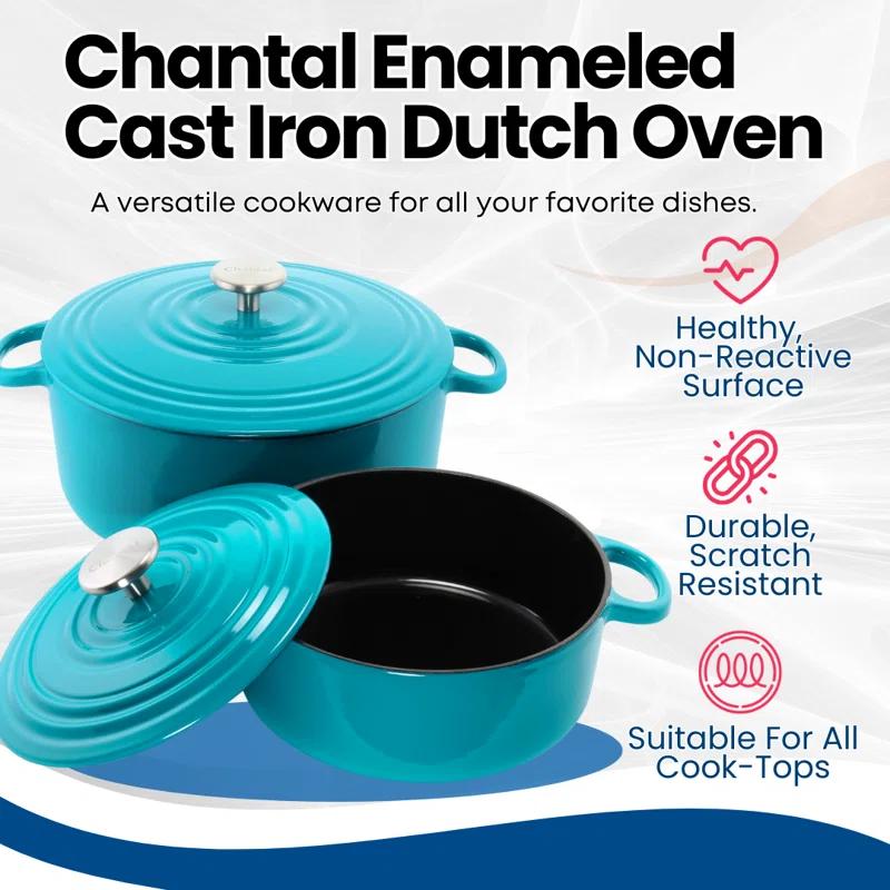 Chantal Chantal 3 Quarts Enameled Cast Iron Round Dutch Oven