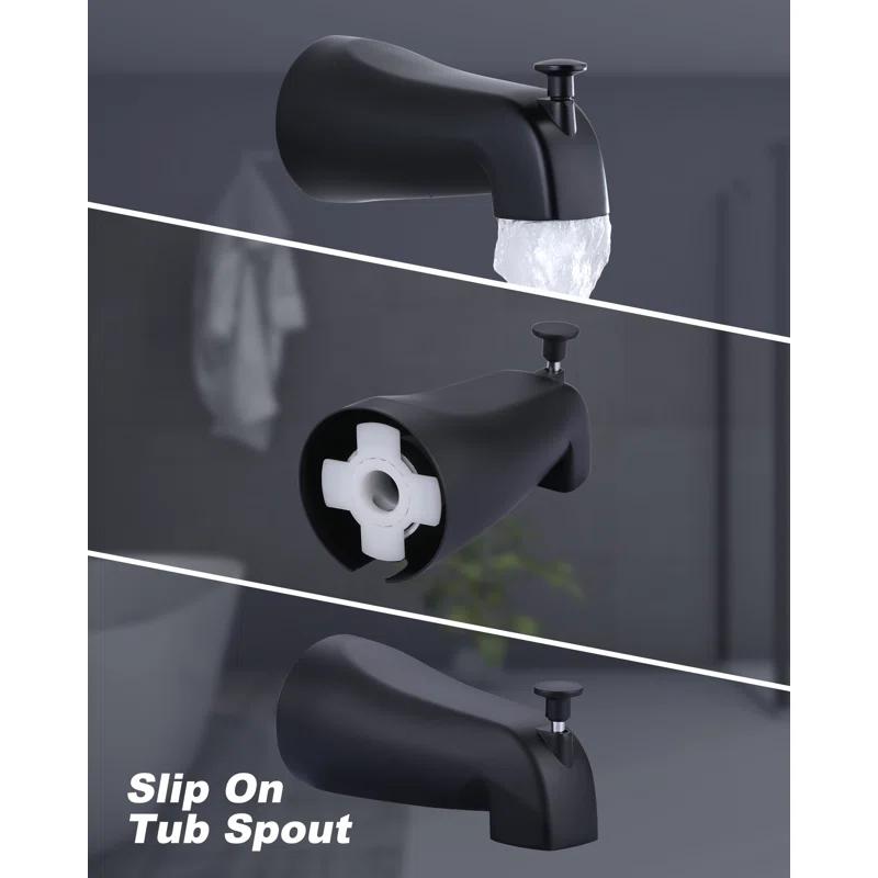 ARCORA AR9101400D Single Handle 7-Spray Tub & Shower Faucet Set 1.8 GPM Handheld Shower With Brass Rough-In Valve