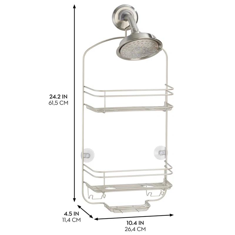 iDesign iDesign Medium Metal Hanging Shower Caddy, Bath Organizer, Satin