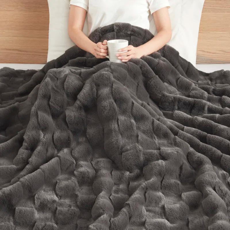 Madison Park Vivienne Faux Fur Throw