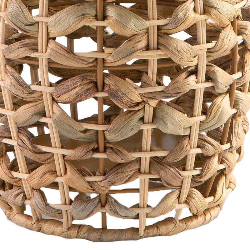 Enna Lantern, Bohemian Style, Candle Stand, Brown Rattan Woven