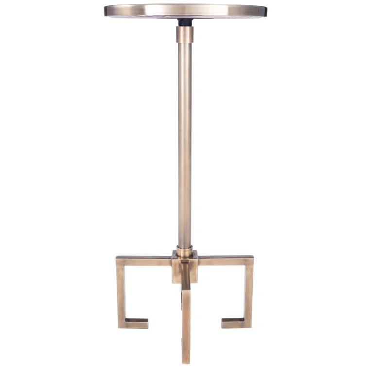 Butler Specialty Mash Metal & Marble End Table In Gold