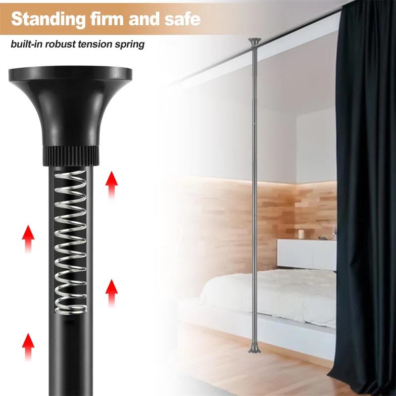 Room Divider Bracket, Tension Curtain Rod, No Drilling Required
