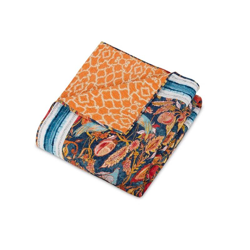 Dena Home Peacock Garden Cotton Reversible 3 Piece Quilt Set