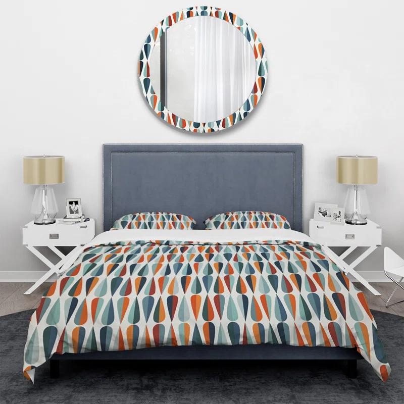 Design Art Retro Art Deco Waves II - Vintage Abstract Duvet Cover Set - Microfiber Polyester