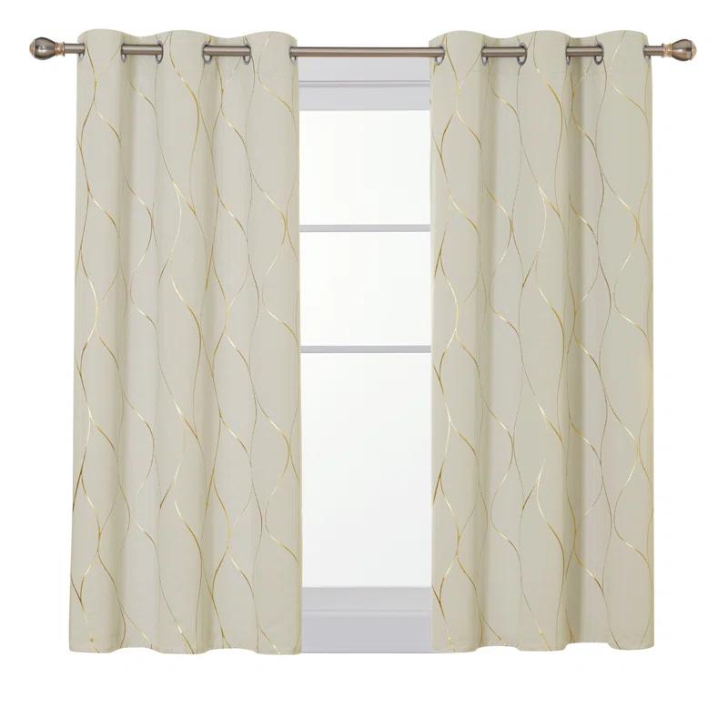 Everly Quinn Boulus Polyester Room Darkening Curtain Pair