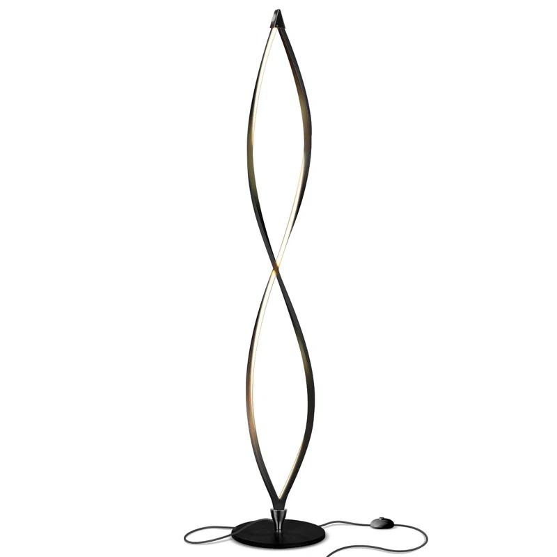Brightech Twist 43 in. Industrial 2-Light LED Energy Efficient Floor Lamp with Built-In 3-Way Dimmer