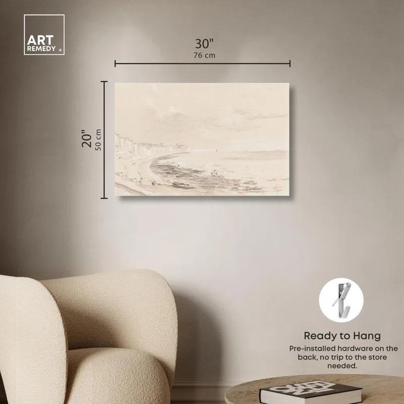 Art Remedy Sea Coast Scene 19th Century Canvas Coastal Classic Art by Art Remedy
