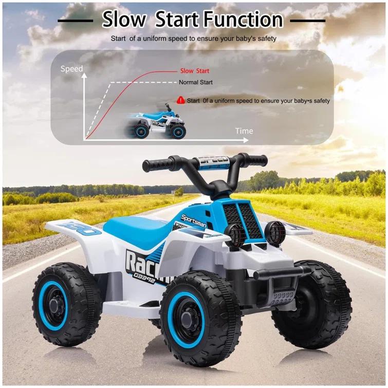 Hetoy 6V Kids Ride On Electric ATV With LED Headlights