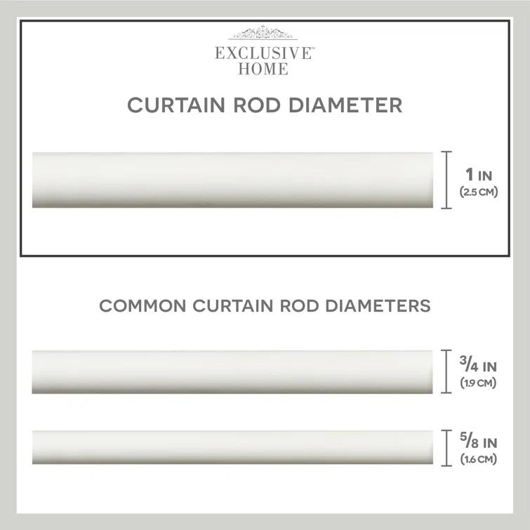 Amalgamated Textiles Exclusive Home Marquise 1" Curtain Rod and Coordinating Finial Set, Adjustable