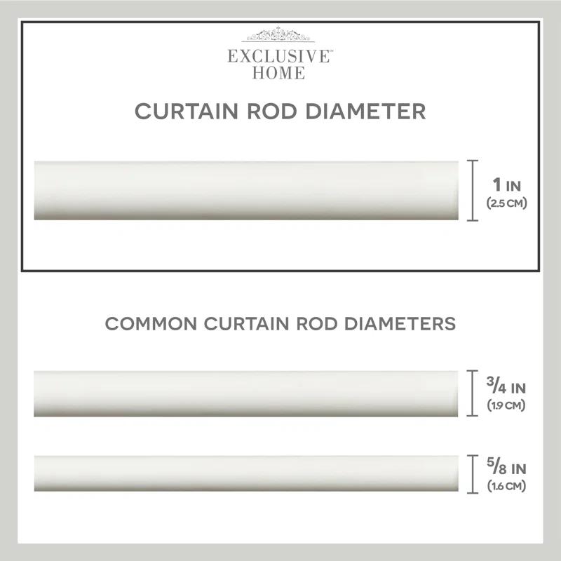 Amalgamated Textiles Exclusive Home Marquise 1" Curtain Rod and Coordinating Finial Set, Adjustable