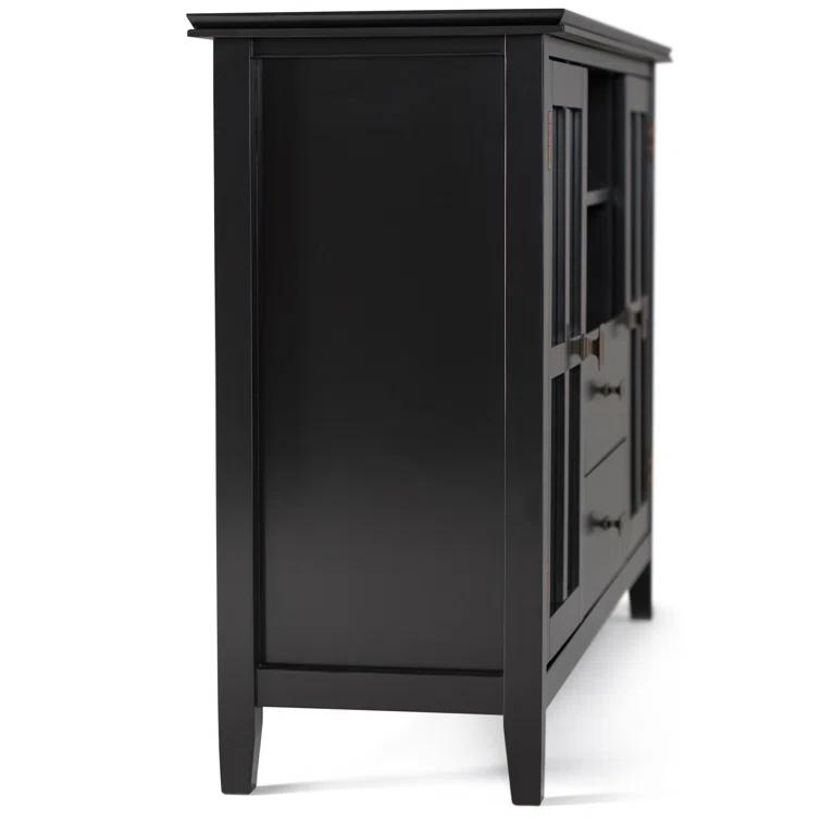 Simpli Home Artisan 53"W Solid Wood Contemporary Tall TV Stand for TVs up to 60" with Adjustable Shelves