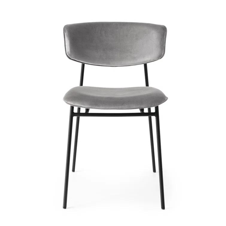 Calligaris Fifties Metal Chair with Upholstered Seat and Back