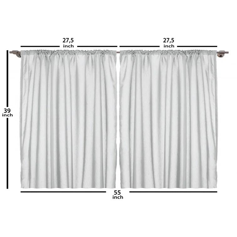 Ambesonne Geometric Tailored 55'' W Kitchen Curtain in (Set of 2)