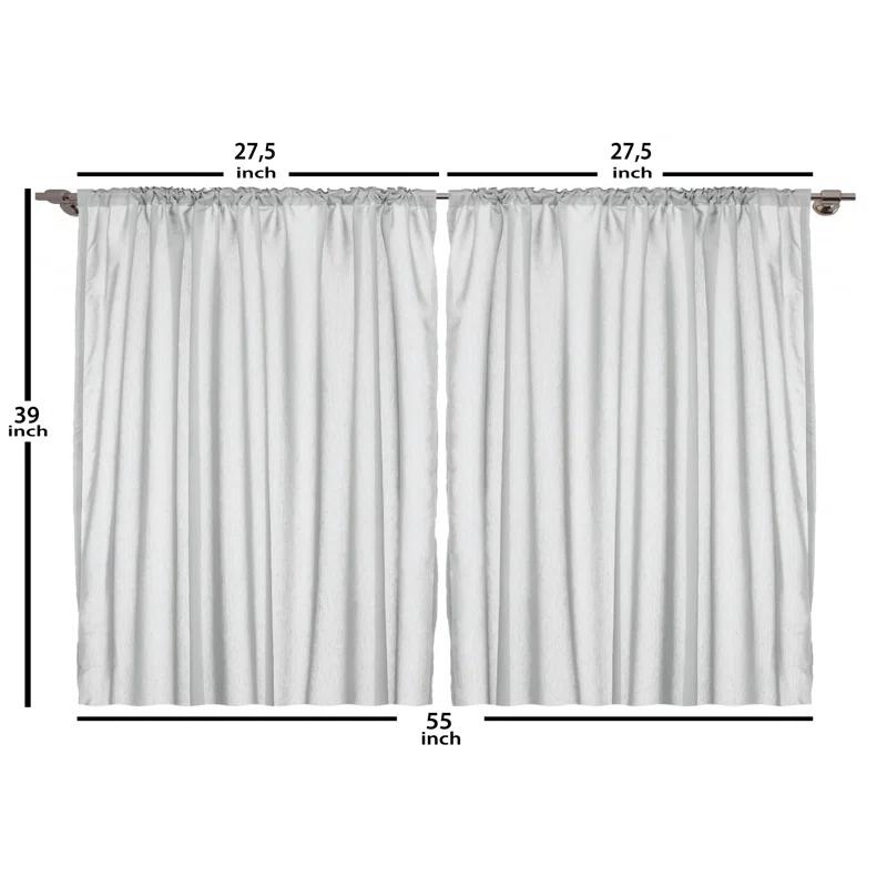 Ambesonne Floral Tailored 27.5'' W Kitchen Curtain in (Set of 2)