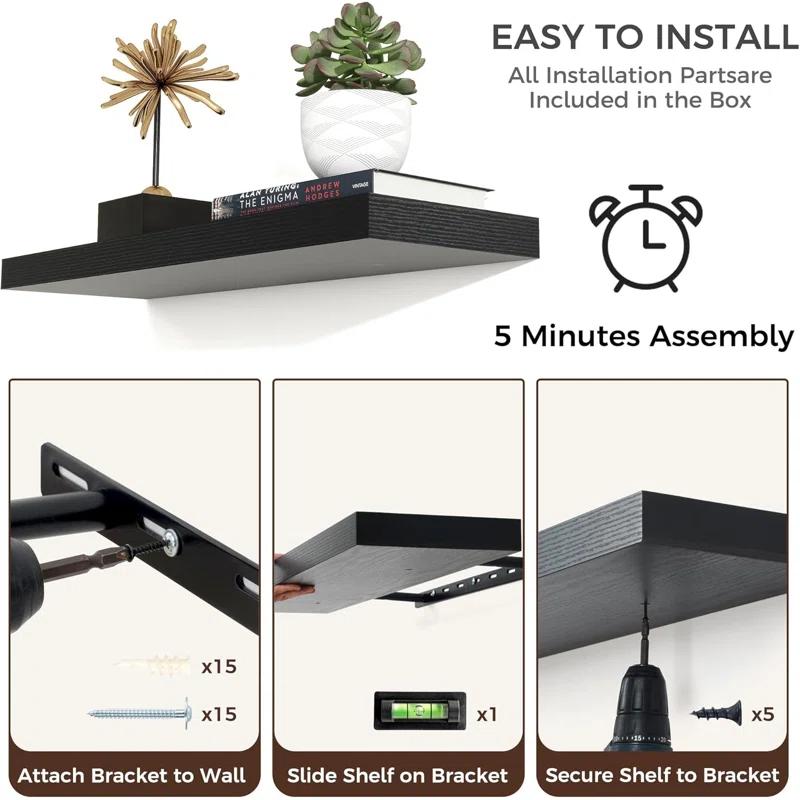 Hokku Designs Soeke 2 Piece Floating Shelf