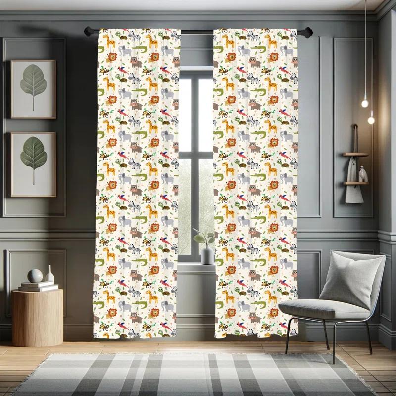 Ambesonne Semi-Sheer Rod Pocket Curtain Panels (Set of 2)