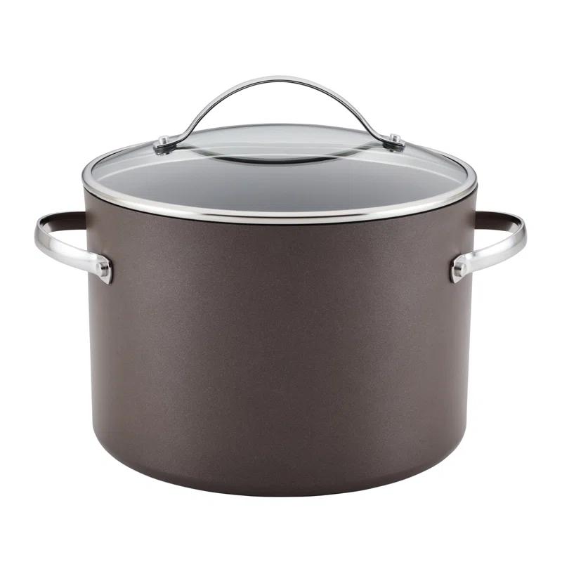 Ayesha Curry Ayesha Curry Professional Hard Anodized Collection Nonstick Stockpot Saucepot with Lid, Charcoal