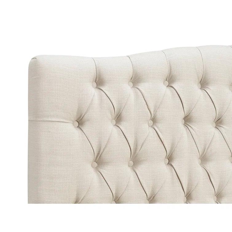 Elle Decor Elle Decor Celeste Tufted Upholstered Padded Headboard with Contemporary Button Tufting