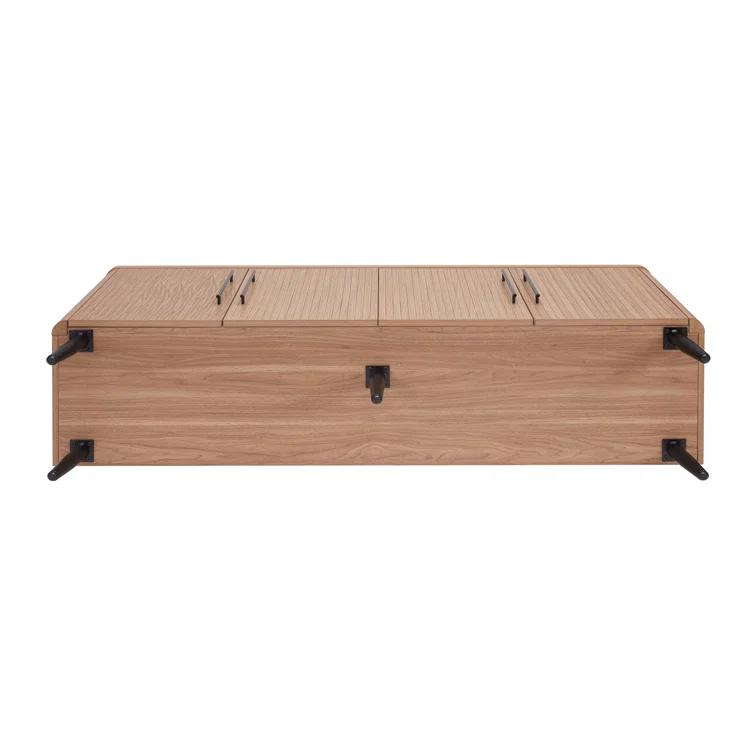 Manhattan Comfort Jodie 65" Mid-Century Modern Sideboard with 8 Adjustable Shelves in Maple