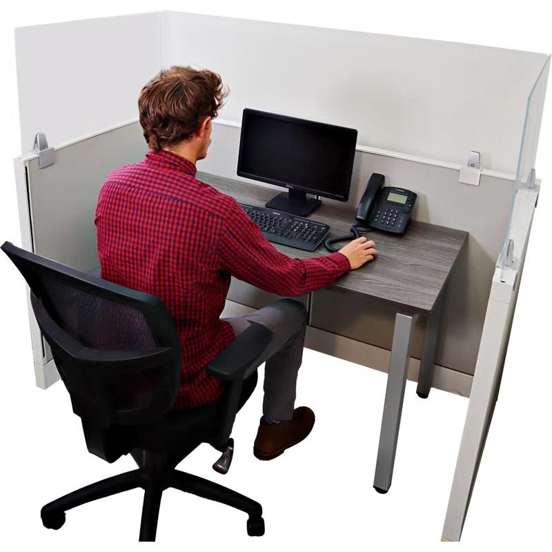 OBEX Acrylic Cubicle Mounted Privacy Panel with Small Brackets