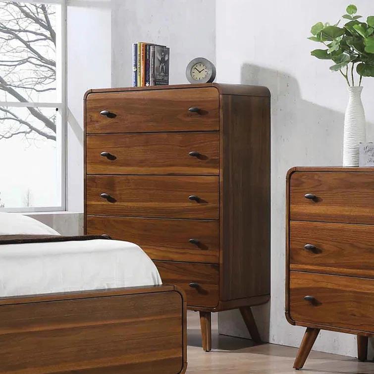 George Oliver Donald 5-Drawer Chest Dark Walnut