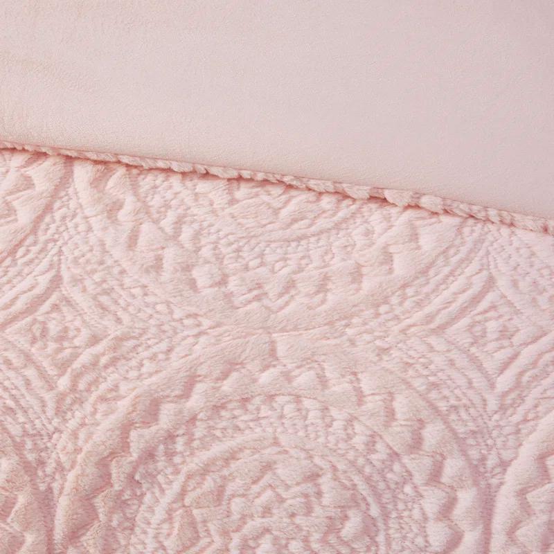 Madison Park Arya Embroidered Medallion Faux Fur Ultra Plush Comforter Set
