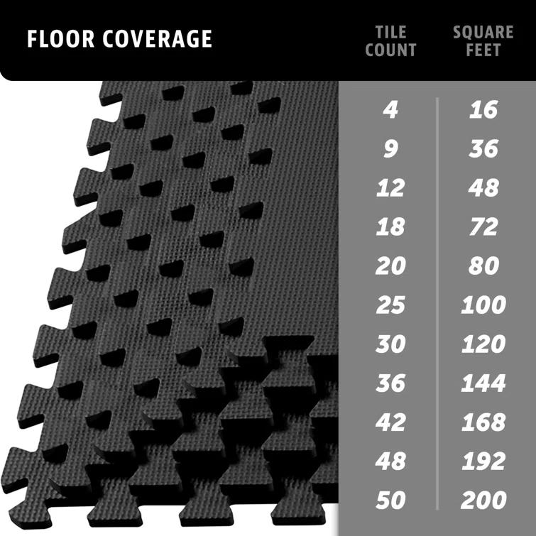 We Sell Mats 3/8" Thick Multipurpose Foam Floor Tile 24 Square Feet (6 Tiles)