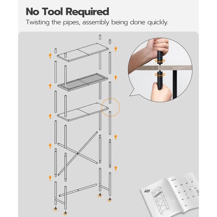 17 Stories Over The Toilet Storage, 3-Tier Over Toilet Bathroom Organizer