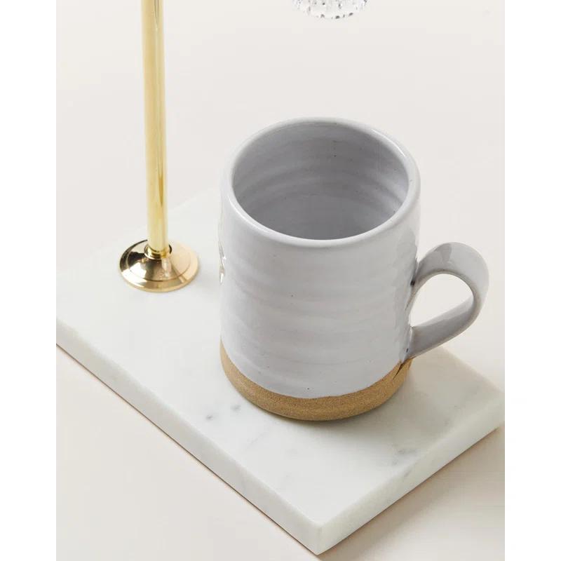 Brass & Marble Pour Over Stand by Farmhouse Pottery