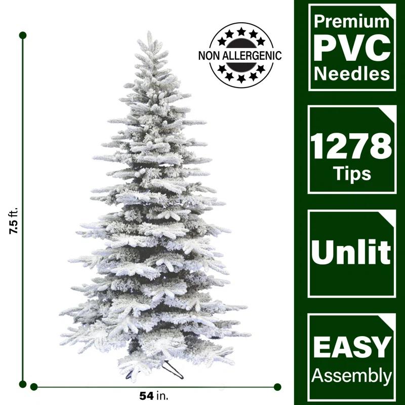 Fraser Hill Farm Fraser Hill Farm Unlit Snow Flocked Pine Valley Flocked Christmas Tree