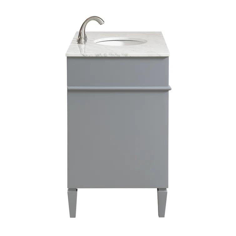 Rivers 40" Free-Standing Single Bathroom Vanity Set with Marble Vanity Top