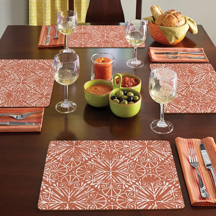 CounterArt Mohave Southwest Decorative Hardboard Placemats with Protective Cork Backing 4 Pack (Set of 4)