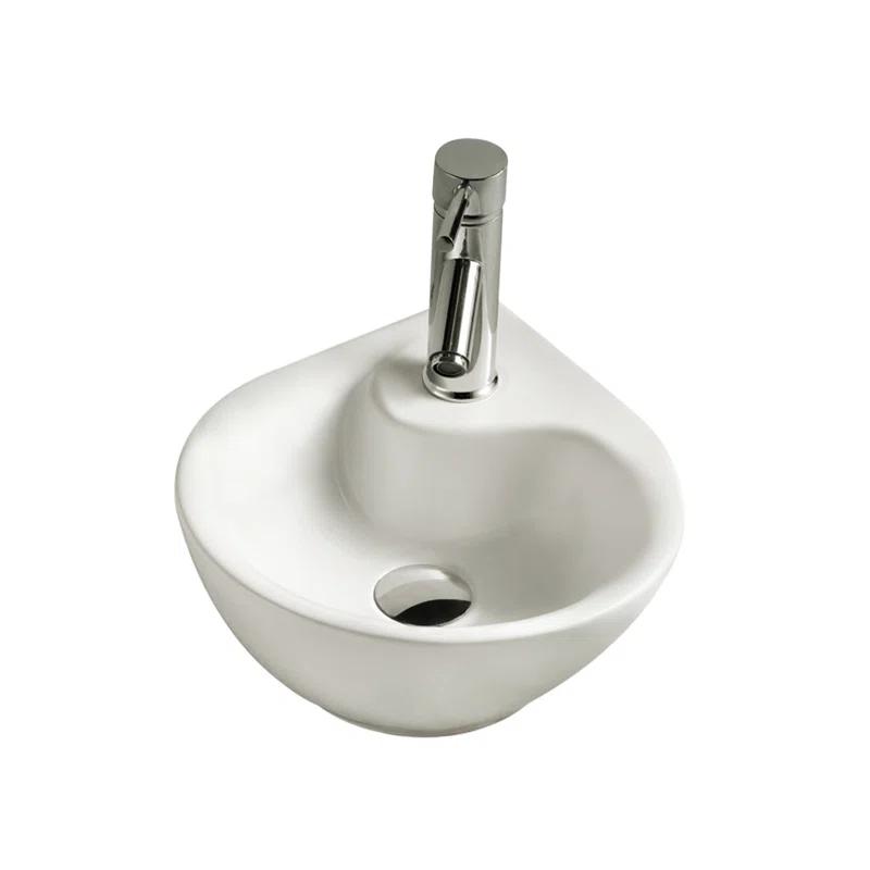 Elanti Elanti 13.5'' White Vitreous China Specialty Bathroom Sink with Overflow 1605