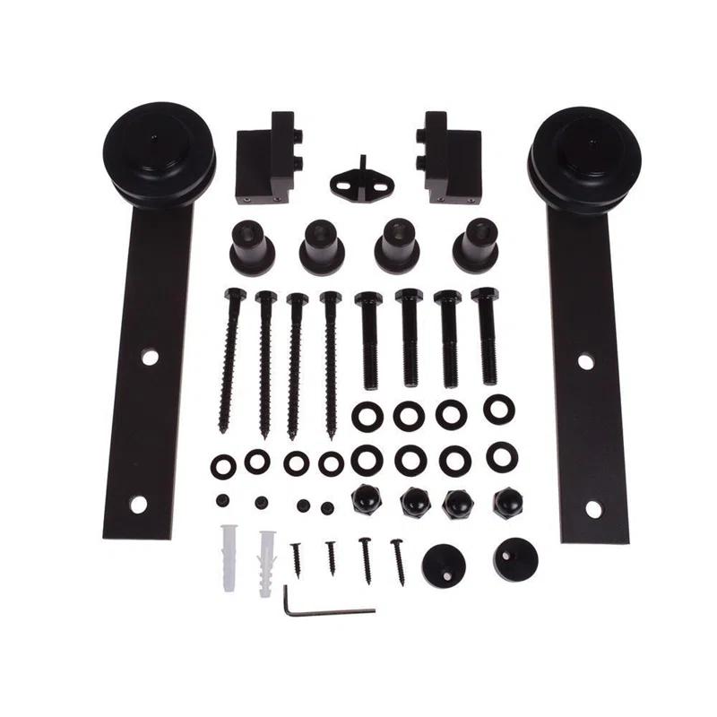 Calhome 80'' Hollow Paneled Painted with Installation Hardware Kit Barn Door