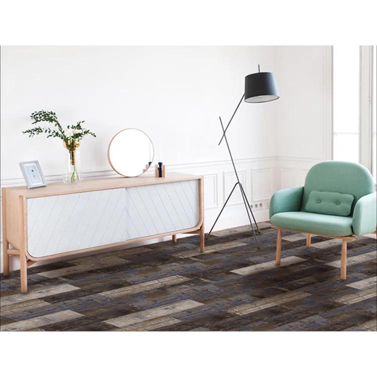 DecoProducts Colors Glue Down Floor and Wall DIY Multi-Tonal Style 6" x 36" x 2mm Luxury Vinyl Plank