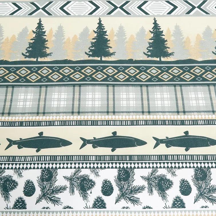 Chezmoi Collection Lake Northwest Cabin Lodge Window Curtain Set (Set of 2)