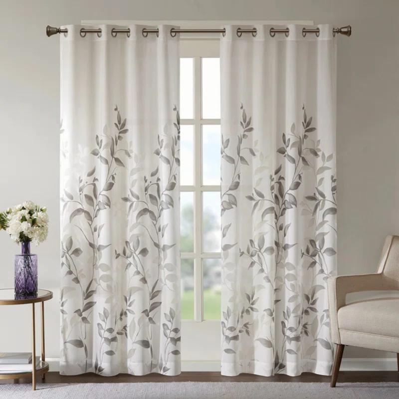 Orren Ellis Burnout Printed Curtain Panel Pair(2 Pcs Window Panels)
