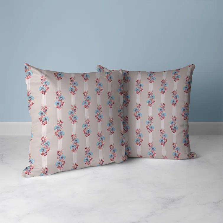 Amrita Sen Floral Luminosity Floral Indoor/Outdoor Reversible Throw Pillow