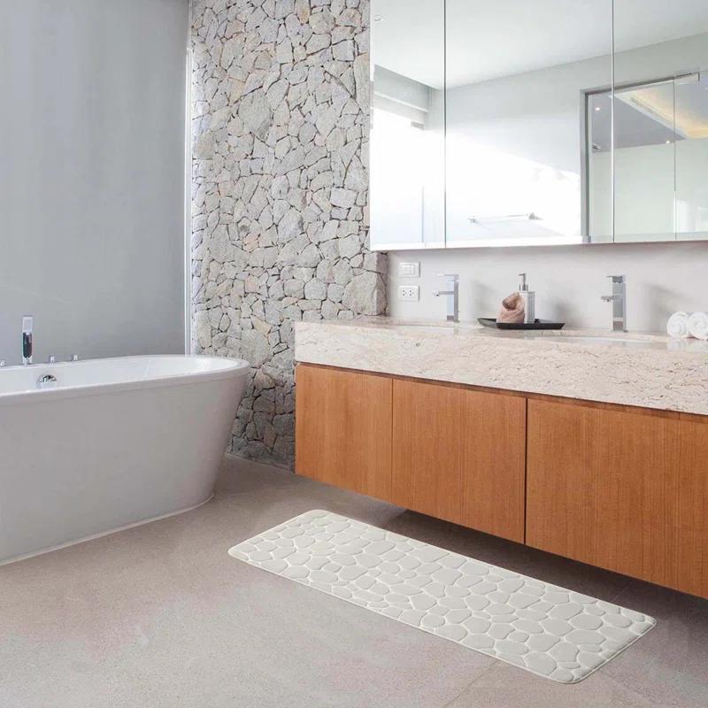 Evideco Pebble Runner Mat - Memory Foam - 48"L x 18"W for Kitchen, Bathroom and more