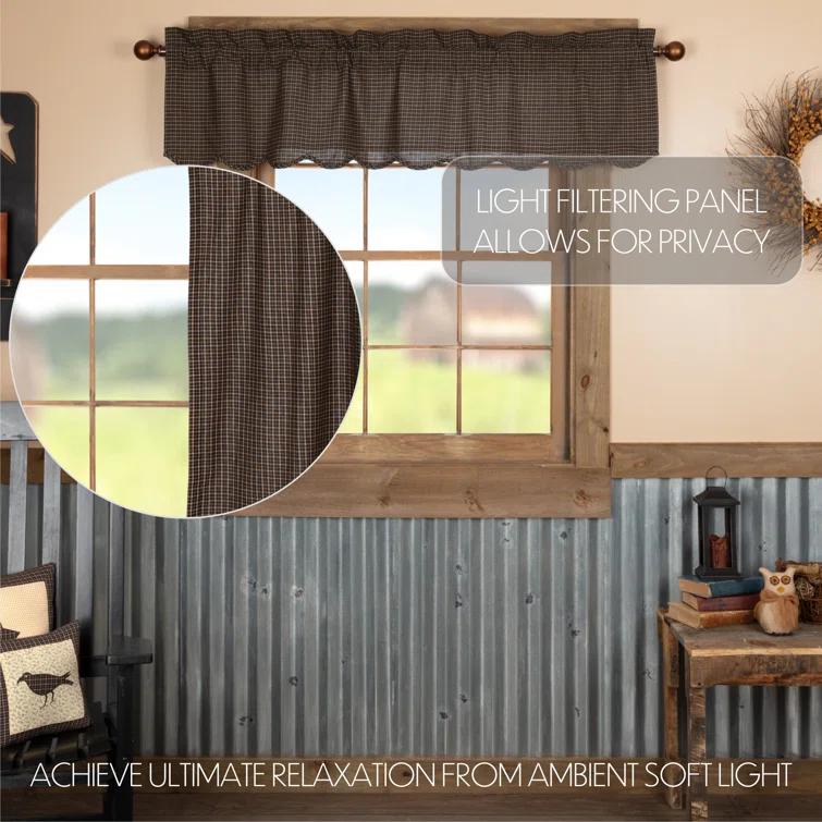 VHC Brands Kettle Grove Plaid Cotton Scalloped Window Valance in