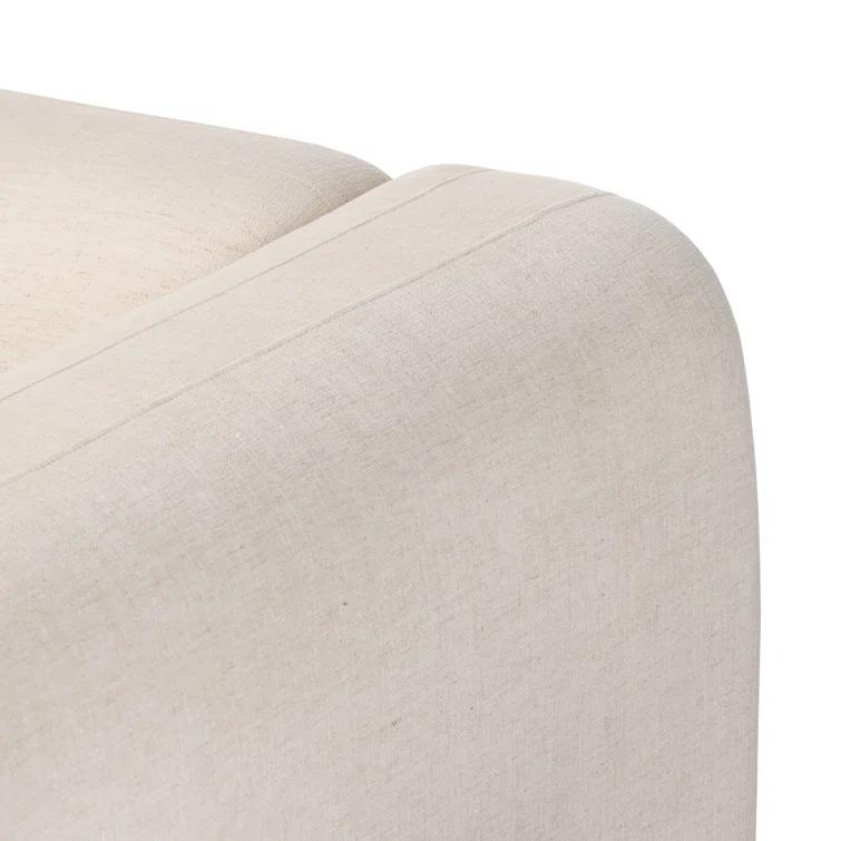 Nara 96'' Off-White Linen Tuxedo Arm Sofa