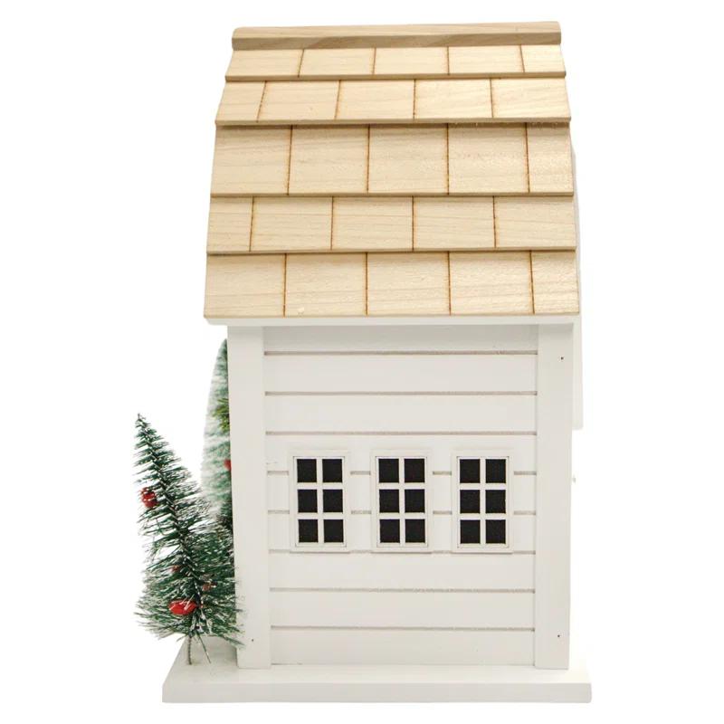 Home Bazaar Holiday Offerings Holly Cottage 9.75 H x 8.25 W x 6.25 D Birdhouse
