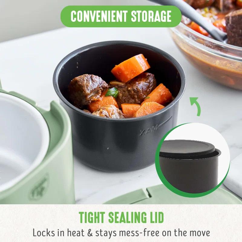 GreenLife GreenLife 20oz Electric Lunch Box Food Warmer, PFAS & PFOA-Free Ceramic, Portable, Removable Bowl